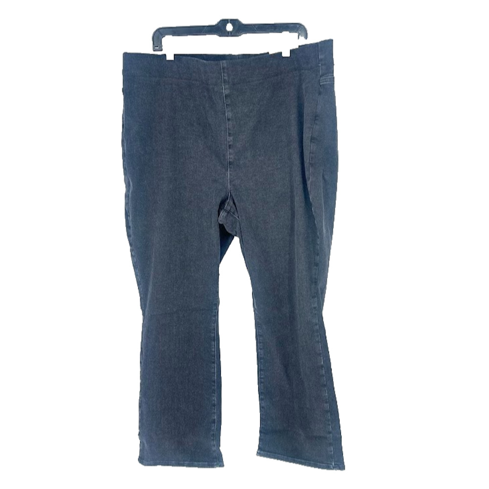 NYDJ‎ Pull On Slim Boot Cut Dark Black Wash Trinity Denim Jeans Size 2X Petite